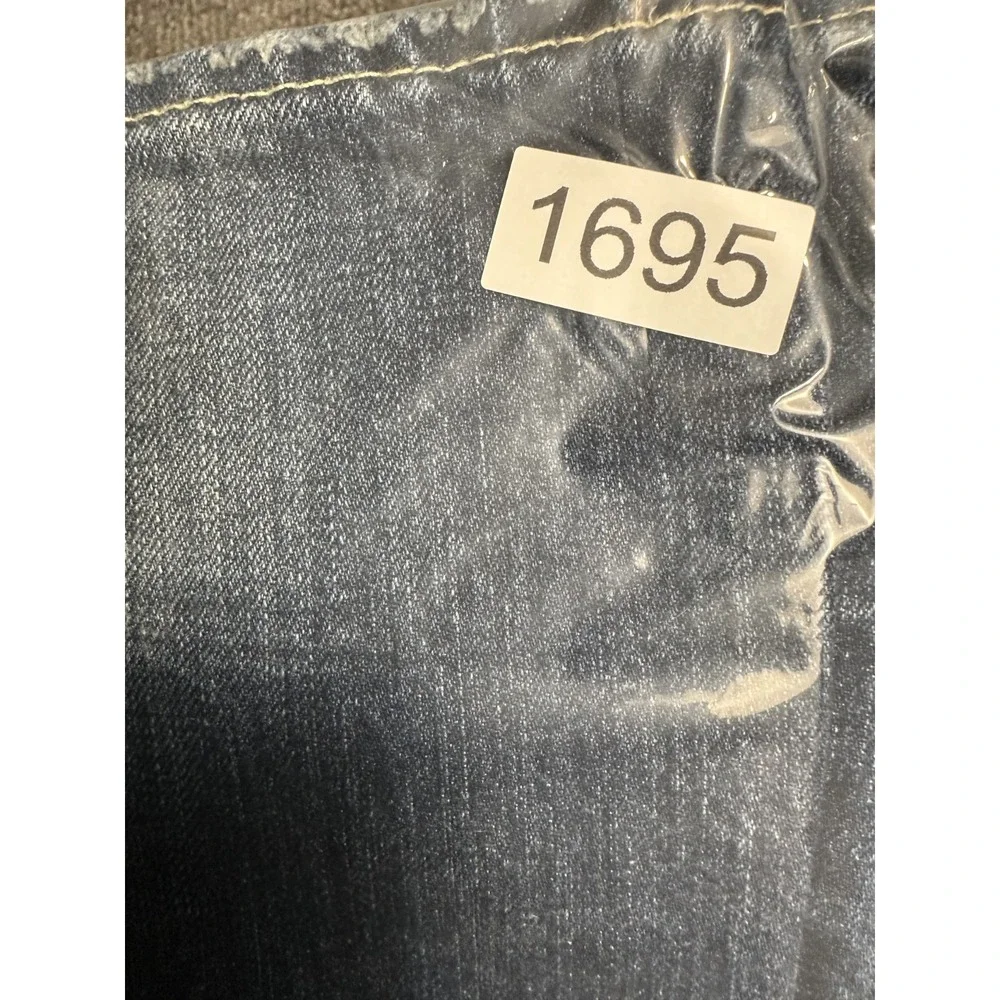 Abercrombie & Fitch Baxter Mens 34x32 Distressed Slim Bootcut Jeans Dark Wash